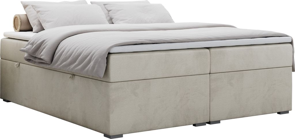 Boxspringbett ohne Kopfteil mit Bettkasten, niedriges Produktbild 
