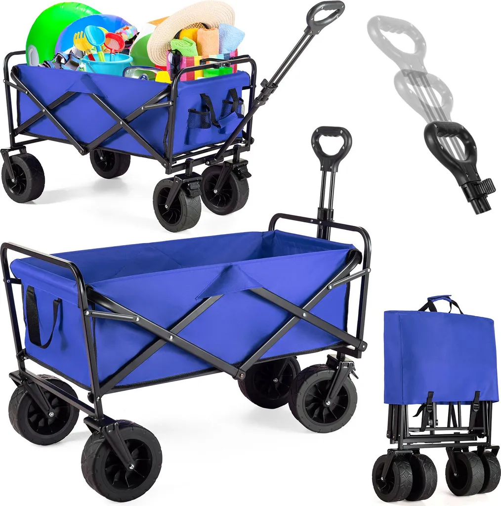 Chariot à bras pliable pour courses et jardinage - Capacité 100L