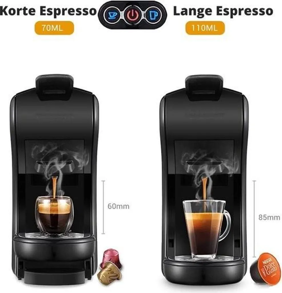 Cafetière Automatique Multi-Capsules et Café Moulu avec Support Intégré Noir - 4