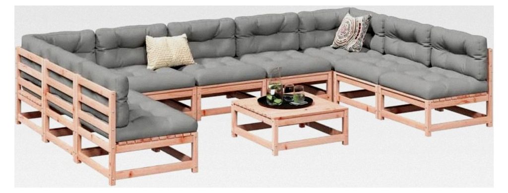 10-teiliges Garten-Sofagarnitur-Set aus Douglasienholz