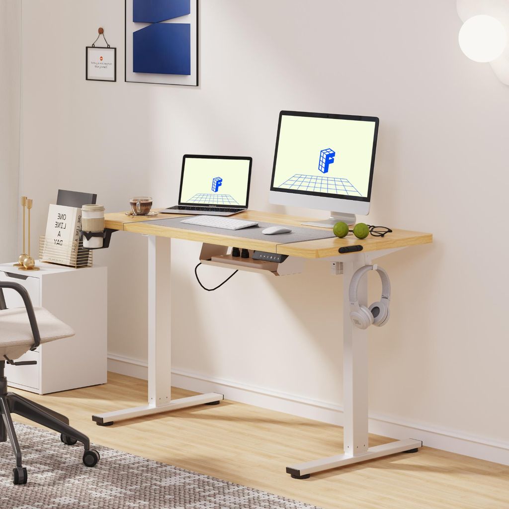 FlexiSpot E1 Pro Bureau réglable en hauteur blanc