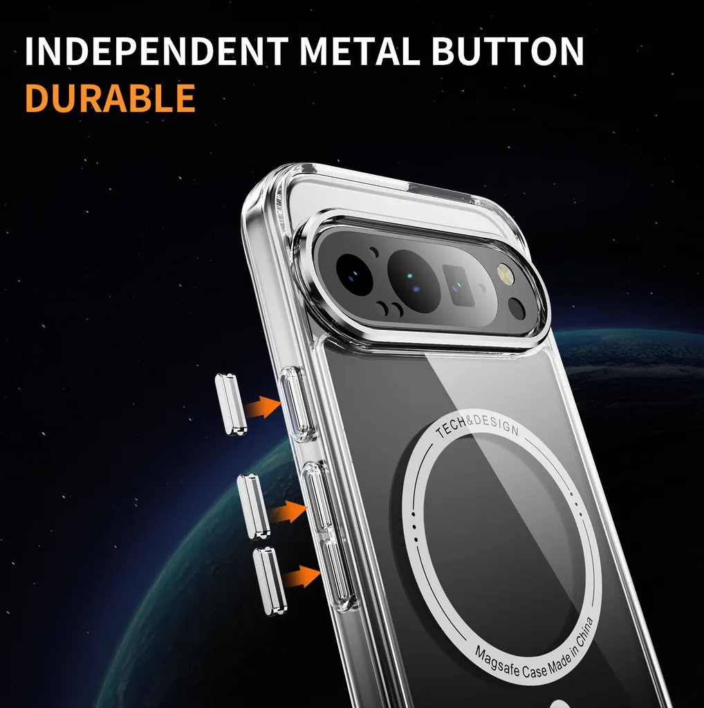 Custodia per Google Pixel 10 – Cover Magnetica Trasparente Antiurto con Retro Rigido in PC, Bordi Morbidi in TPU, Anti-Ingiallimento