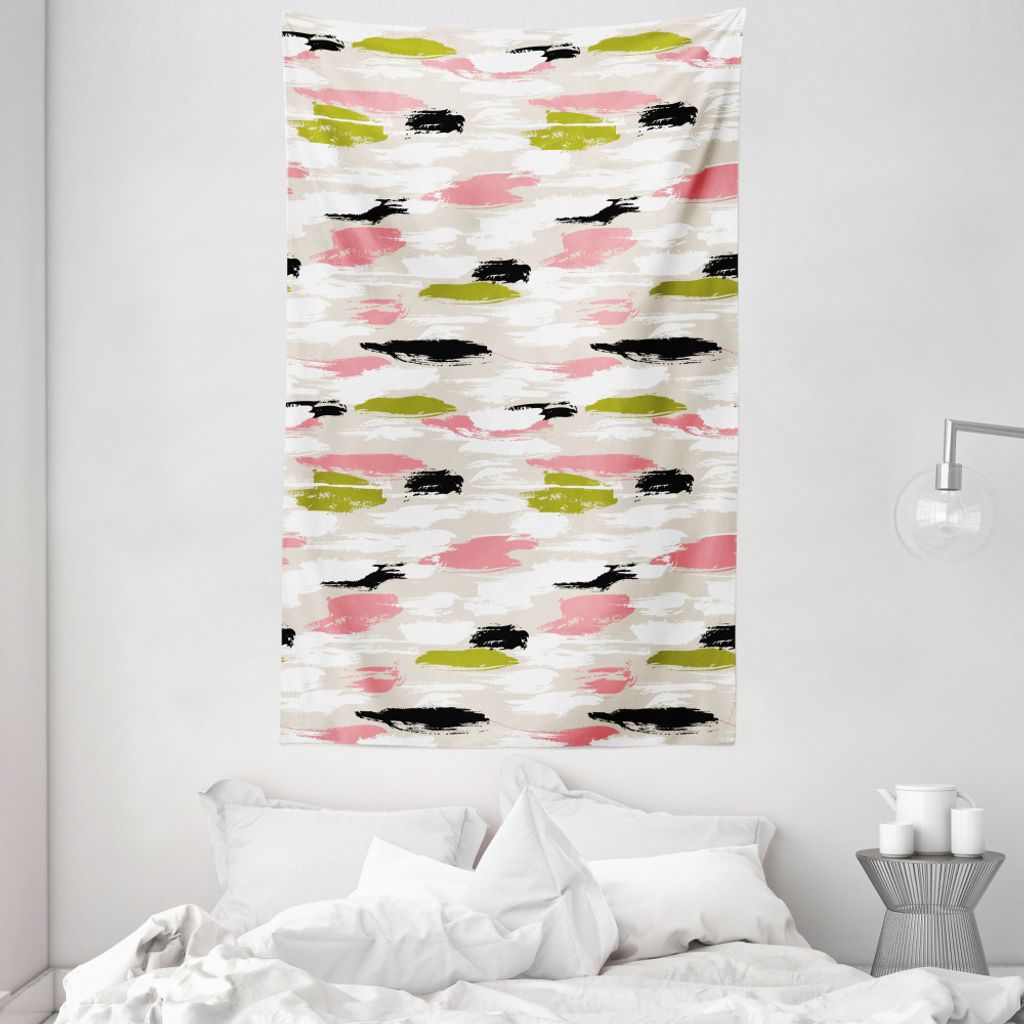 ABAKUHAUS Kunst Wandteppich und Tagesdecke, Thick Brushstrokes Stripes aus Weiches Mikrofaser Stoff Waschbar ohne Verblassen Digitaldruck, 140 x 23...