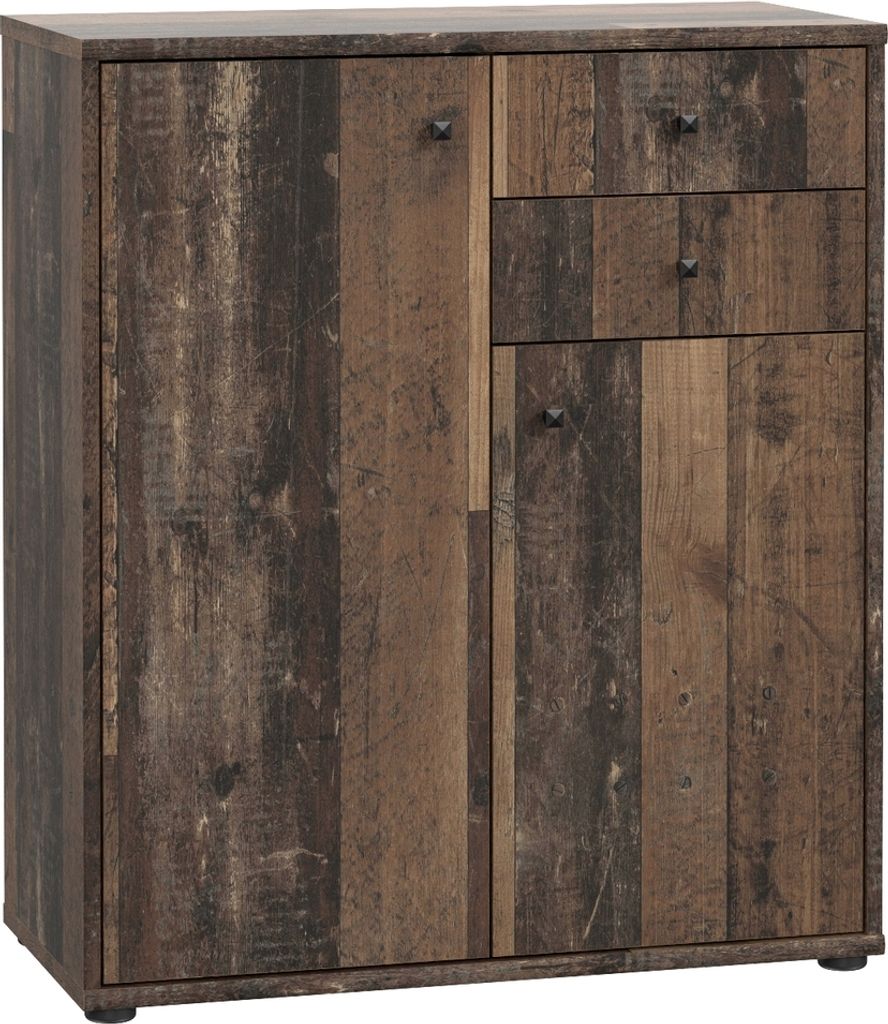 Kommode >TEMPRA2< 2 Türen, 2 Schübe, Old - Wood Vintage - 73,7x85,5x34,8cm (BxHxT)