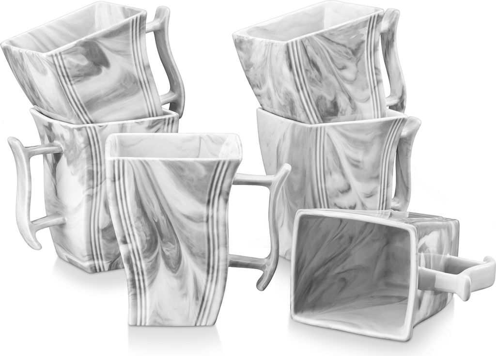 MALACASA sada hrnků, 6dílný porcelánový hrnek na kávu, Obrázek produktu 