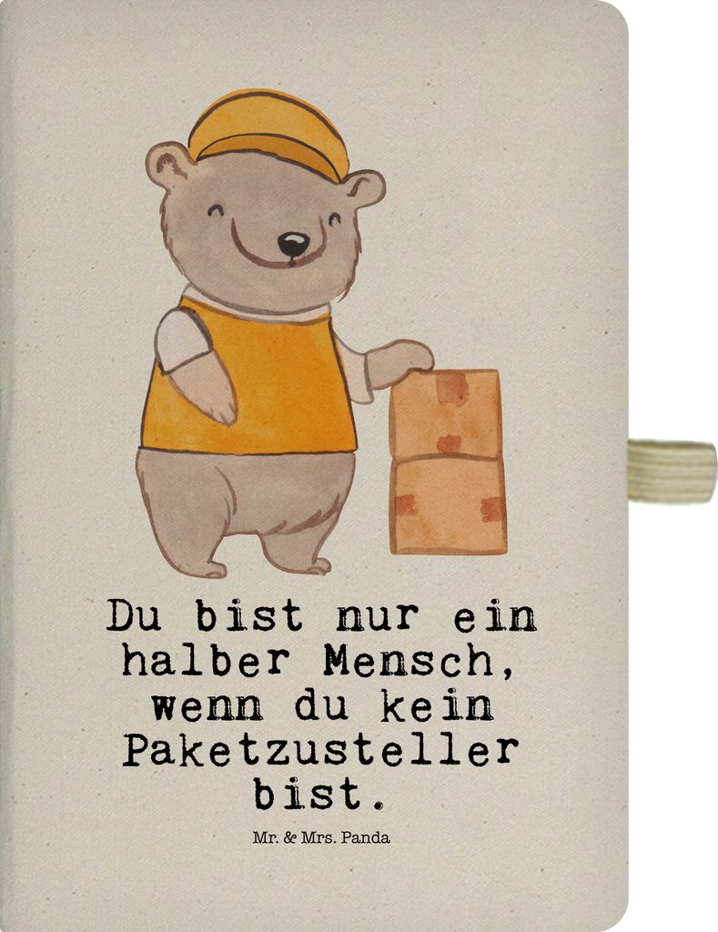 Mr. & Mrs. Panda Journal Paketzusteller Herz - Transparent - Geschenk, Spruch, Tagebuch, Witzig, Paketbote, Skizzenbuch, Lustig, Gebundenes Notizbu...