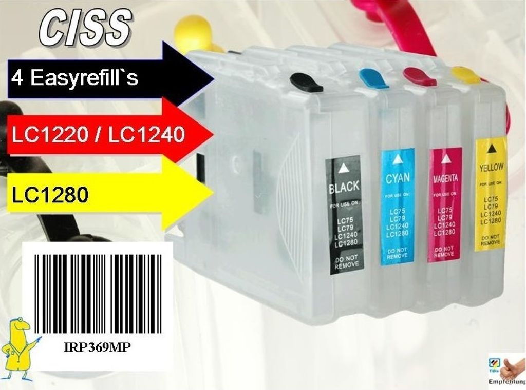 CISS Easyrefillpatronen für LC-1220 / LC-1240 / LC-1280