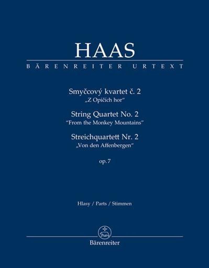 Streichquartett Nr. 2 op. 7 \Von den Affenbergen\" (mit Schlagzeug ad libitum), Stimmensatz, Urtextausgabe"