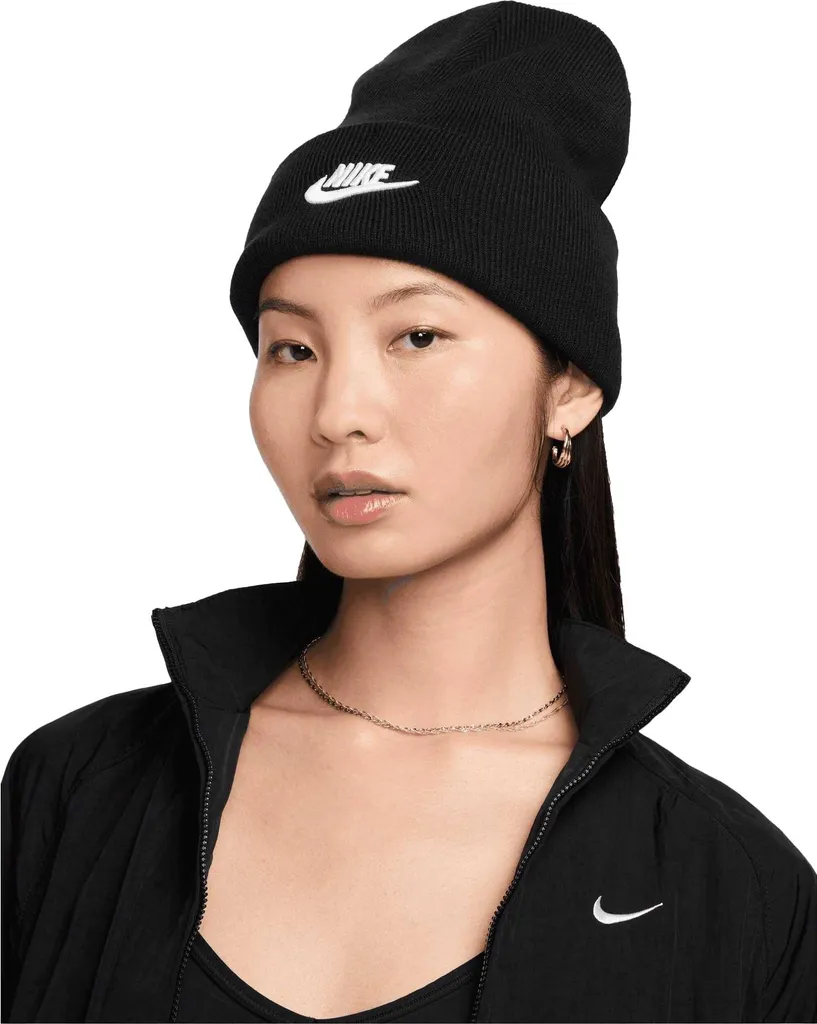 Nike Casquette Futura Peak BC7044 Ajustable en Coton Noir avec Logo Brodé