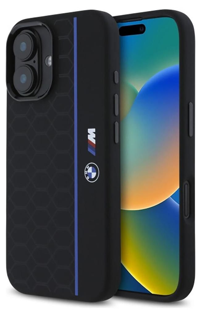 Etui Bmw Silikon Sechseck Blaue Linie Magsafe Na Iphone 16 Produktbild 
