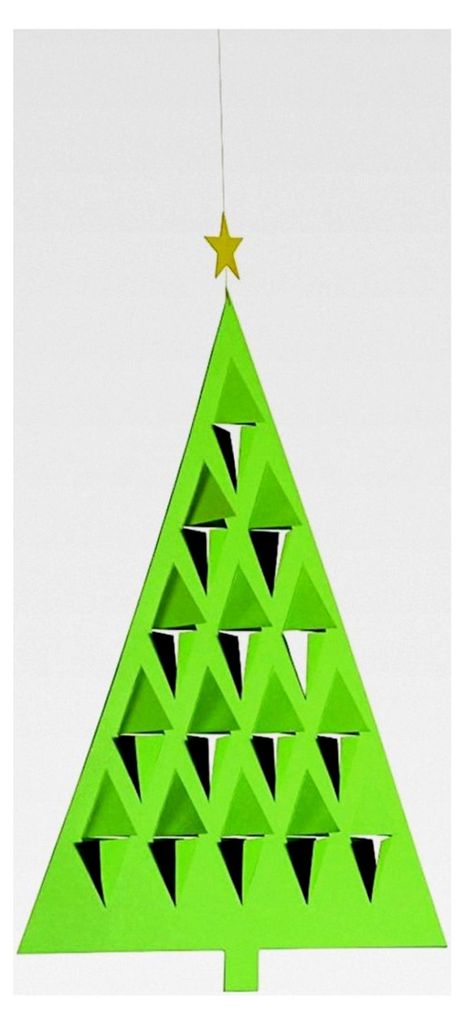 Flensted Tannenbaum Mobile aus Karton in Grün, Maße: 28 x 20 cm