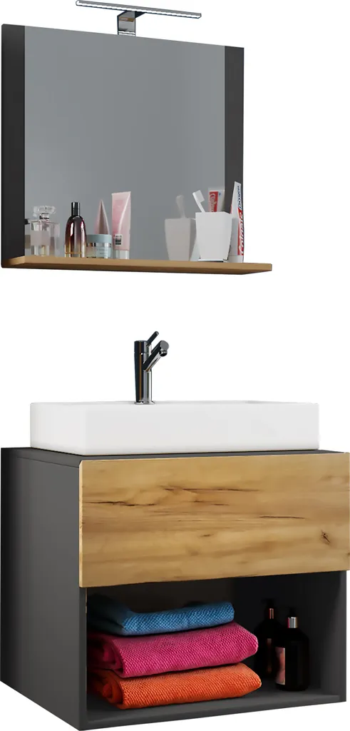 Ensemble meuble de salle de bain complet VCM Lendas II avec vasque 80 cm