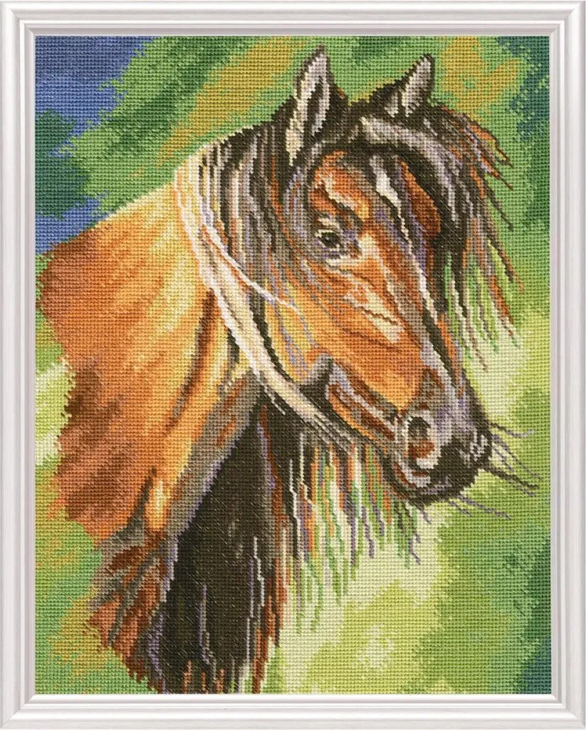 Kit broderie point de croix compté Mustang M492 RTO - 23x28 cm