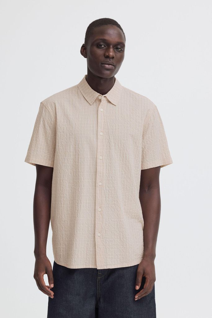 Blend BHBarny Herren Kurzarmhemd Hemd Herrenhemd Baumwollmischung Regular Fit