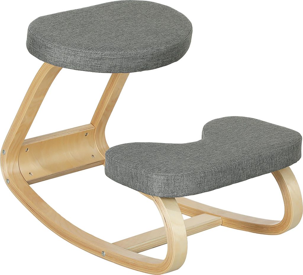 Kniestuhl, Ergonomischer Kniehocker mit Leinenoptik, Basis Produktbild 