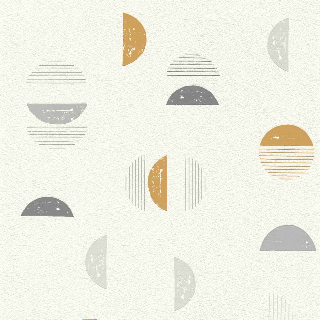 Rasch | Selection | 500554 | Vliestapete | Muster & Motive | 10.05 x 0.53 m | Gelb | Weiß | Grau | Wohnzimmer | Flur | Büro | Küche | Wohnräume