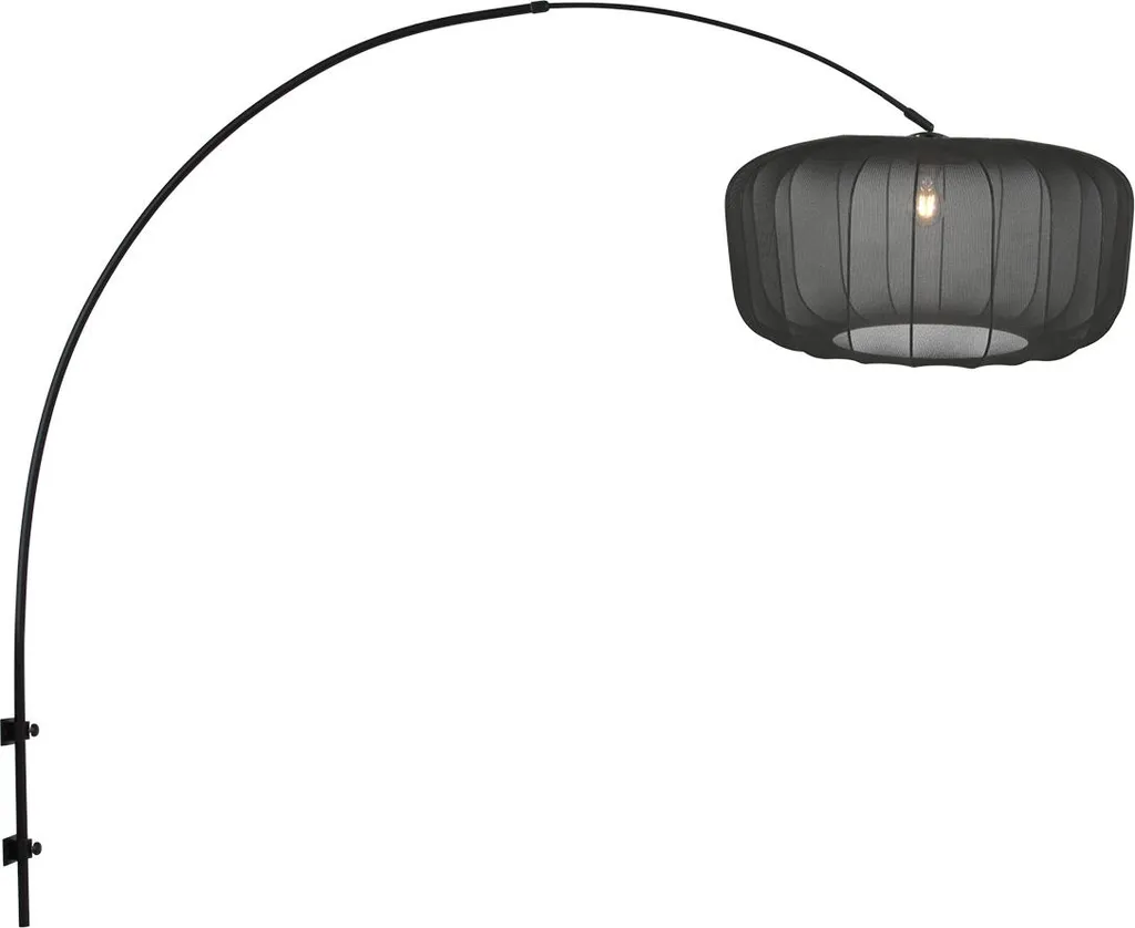 Lampe de Lecture Murale en Métal et Textile Noir - Steinhauer 4410ZW E27