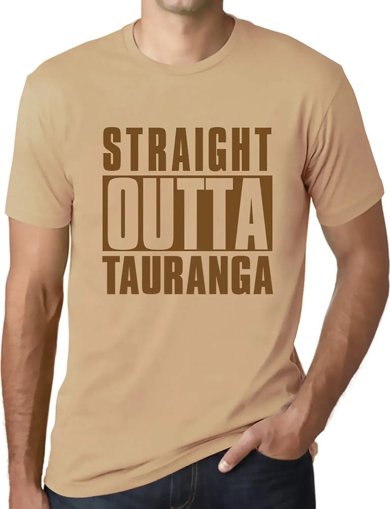 Herren Grafik T-Shirt Direkt aus Tauranga – Straight Outta Tauranga – Öko-Verantwortlich Vintage Jahrgang Kurzarm Lustige Druck Geburtstag Ges...