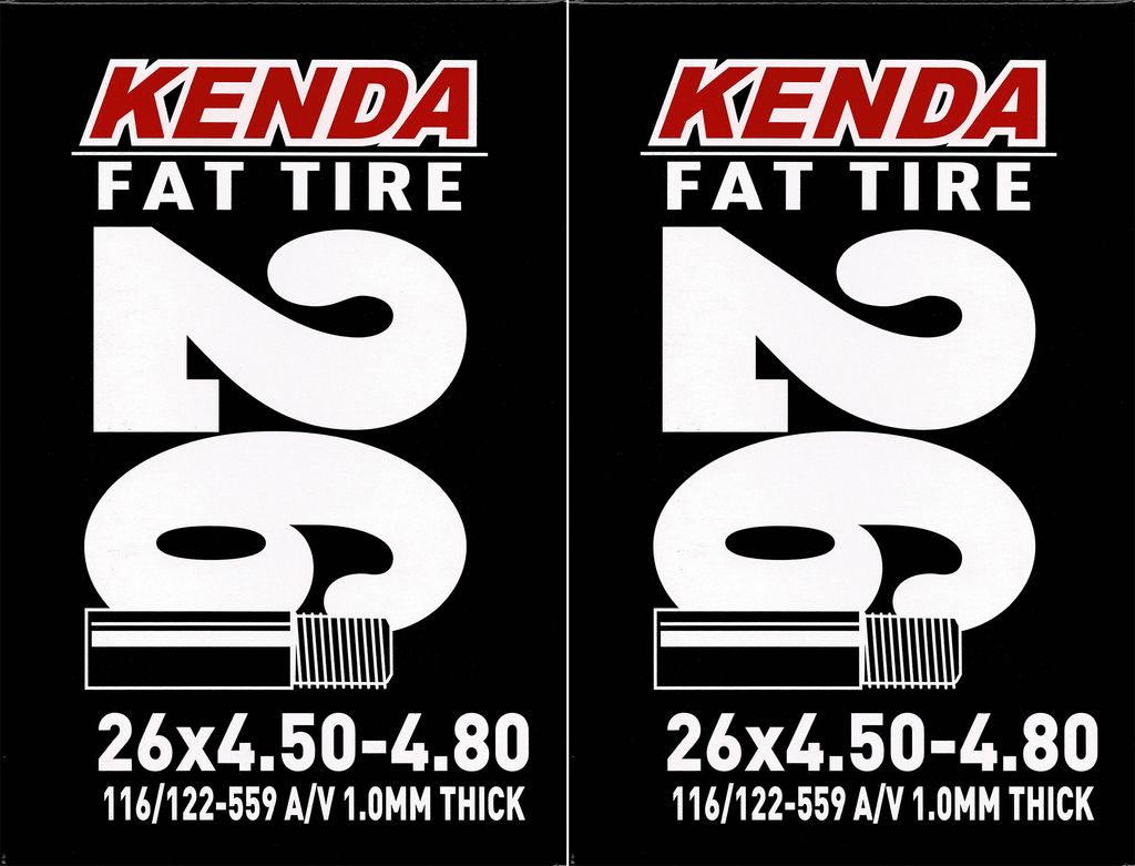 2x Kenda Fat Bike Schlauch Autoventil 26 x 4.50 - 26 x 4.80 Produktbild 