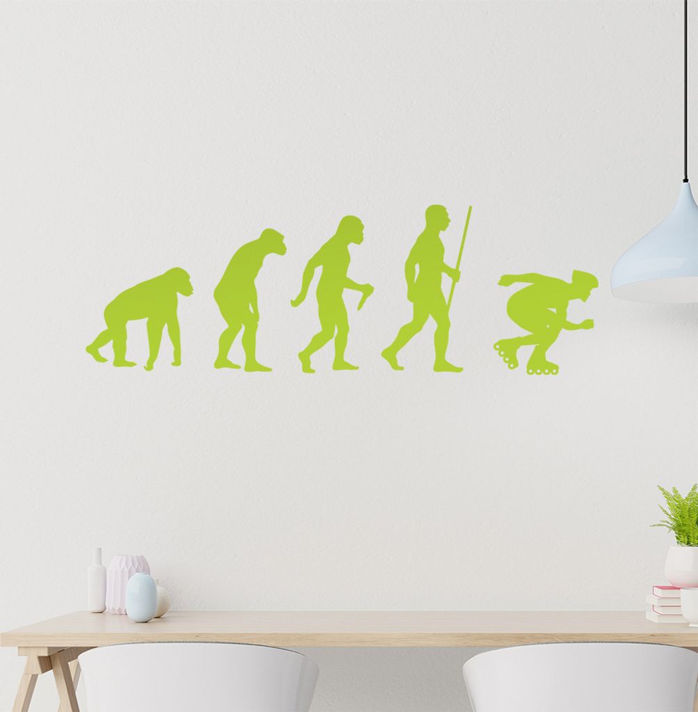 Inlineskaten Evolution Wandtattoo Wandaufkleber Wall Sticker - Dekoration, Küche, Wohnzimmer, Schlafzimmer, Badezimmer