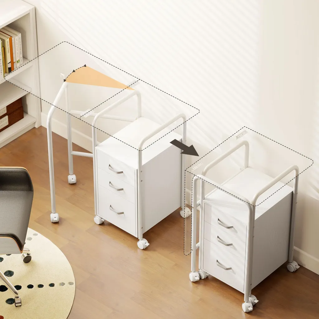 Bureau de télétravail pliable blanc idéal pour chambre ou petit studio - 7