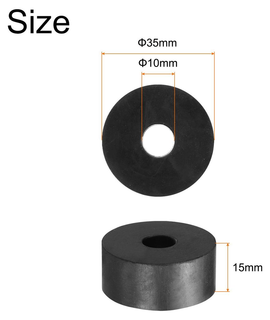 12 Stš¹ck Gummi Unterlegscheiben Gummispacer 35mm Au?endurchmesser 10mm Innendurchmesser 15mm Dicke Gummi Abstandshalter Runde Distanzhš¹lsen f...