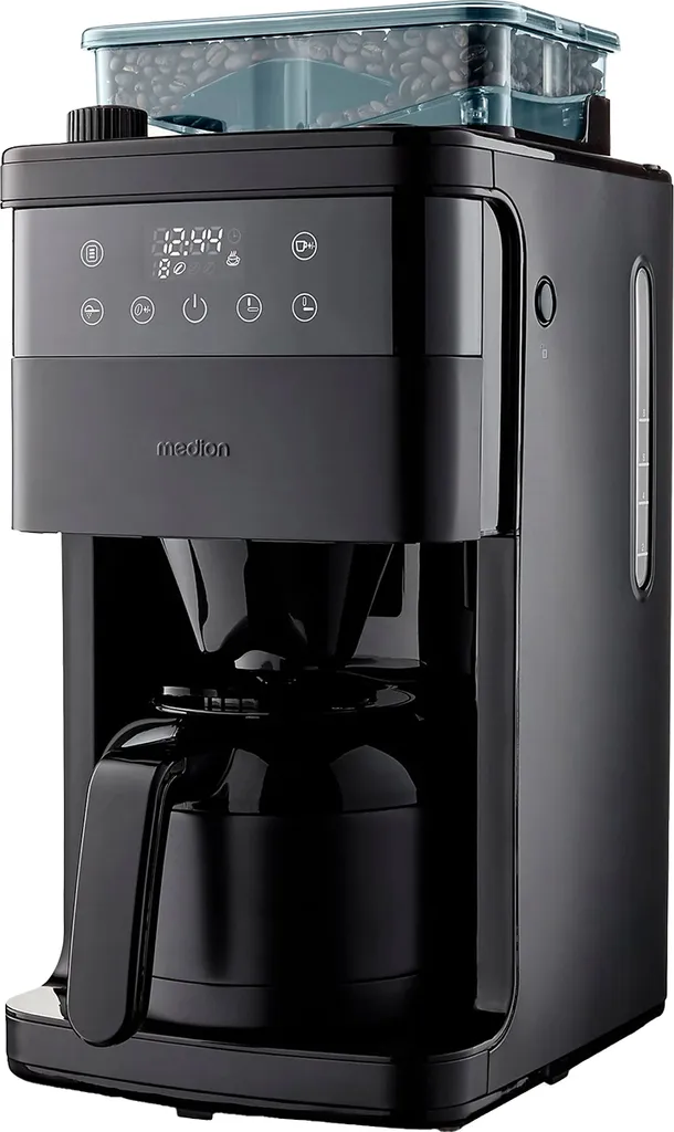 Cafetière à grain avec broyeur intégré et minuterie MEDION 8 tasses