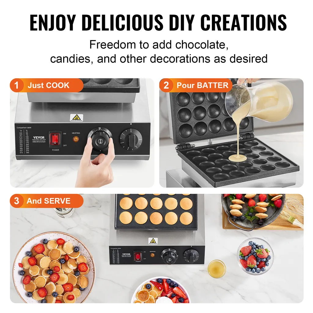 Solution Cuisson Mini Crêpes 25 Trous - Fini les Pancakes Collants - 6