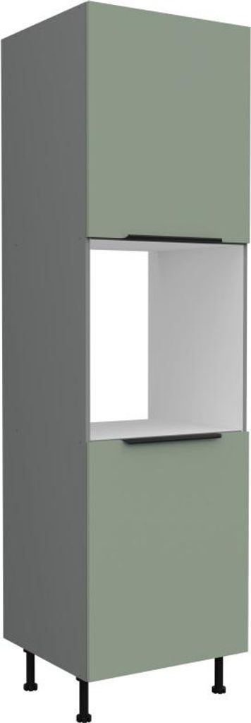 Küchenschrank für Einbaubackofen LUNARA – Breite 60 cm, Grün/Anthrazit
