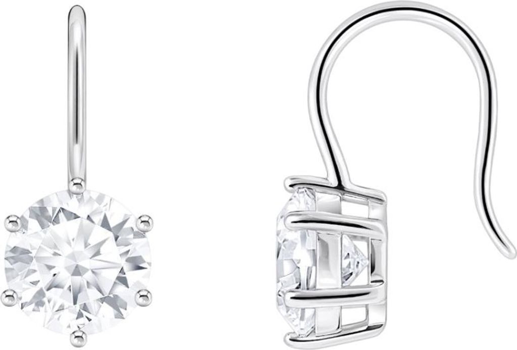 Boucles d'oreilles avec grand zircon blanc Argent Image du produit 