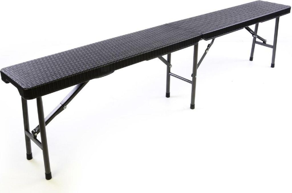 VCM Partybank | Klappbank Rattan-Optik | Maße ca. 180x25x43cm | Bierbank | Belastbarkeit: bis 200kg