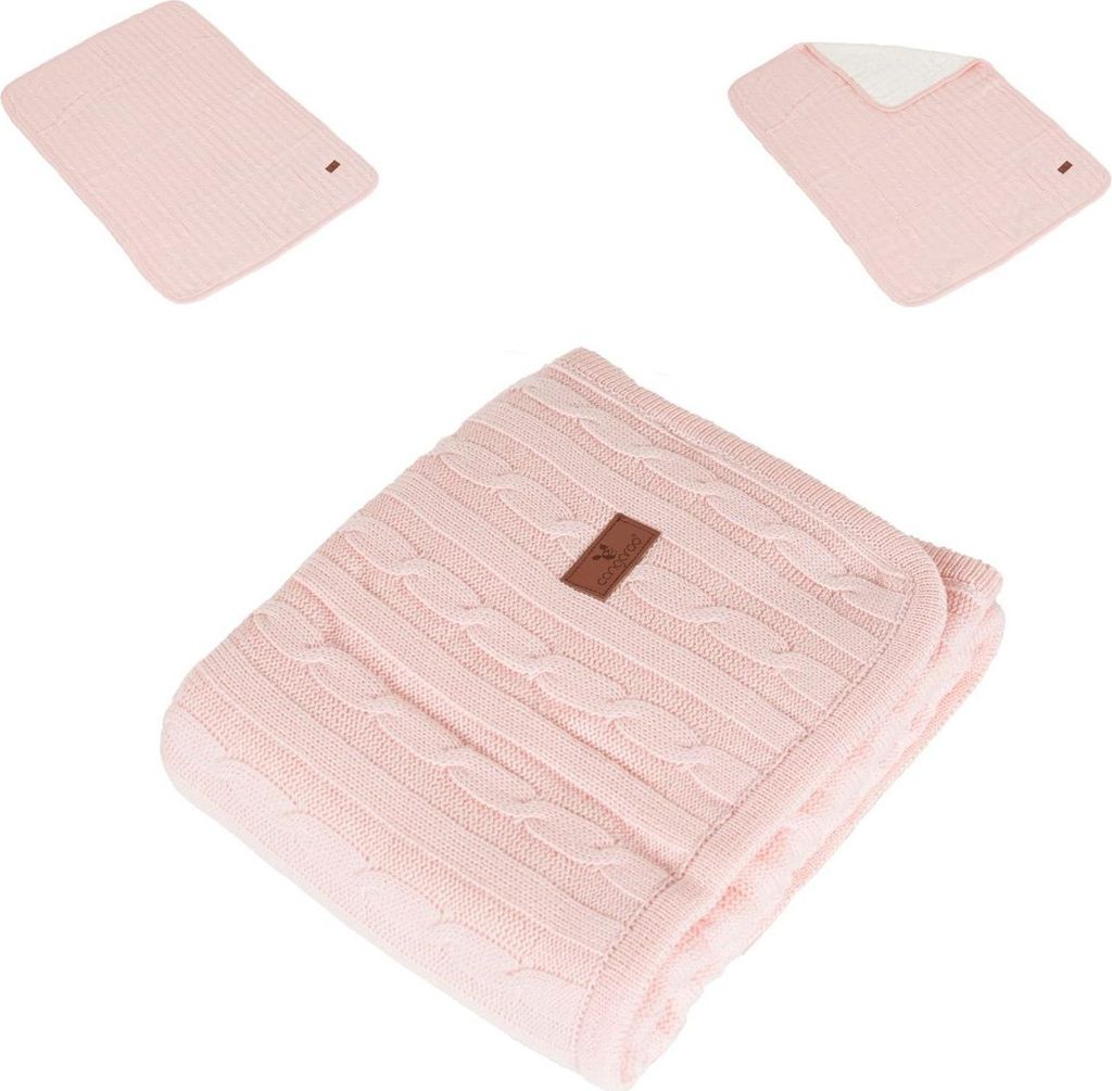 Cangaroo Babydecke 100x75cm Sherpy 100% Baumwolle waschbar weich warm ab Geburt rosa