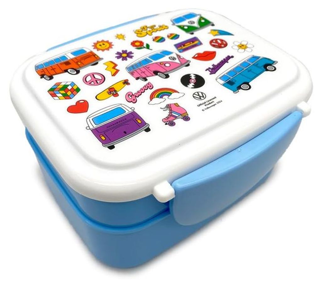 Campervan Retro Clip Lock Stapelbare Bento-Lunchbox mit Besteck