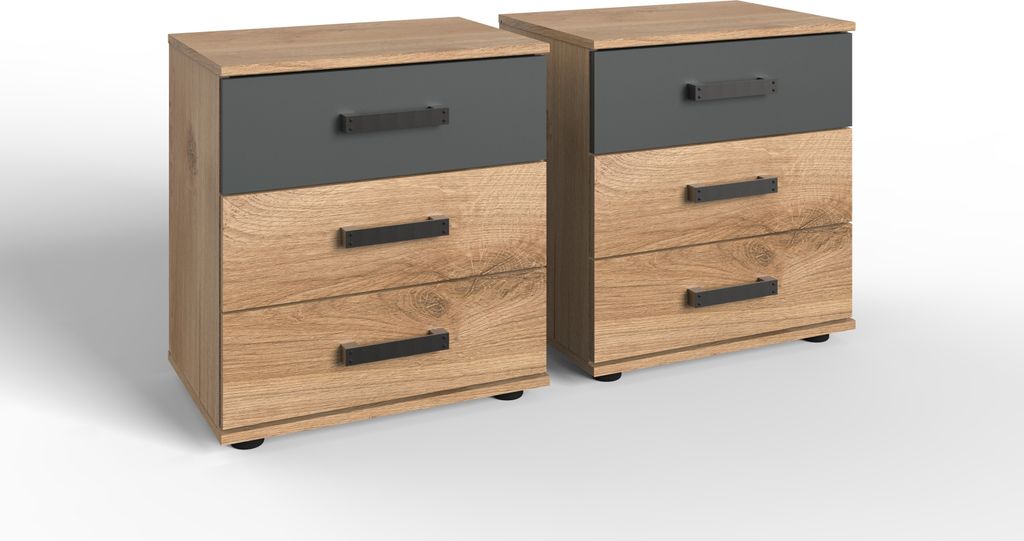 Nachtkommode "Stockholm" aus Spanplatte in braun mit 3 Produktbild 