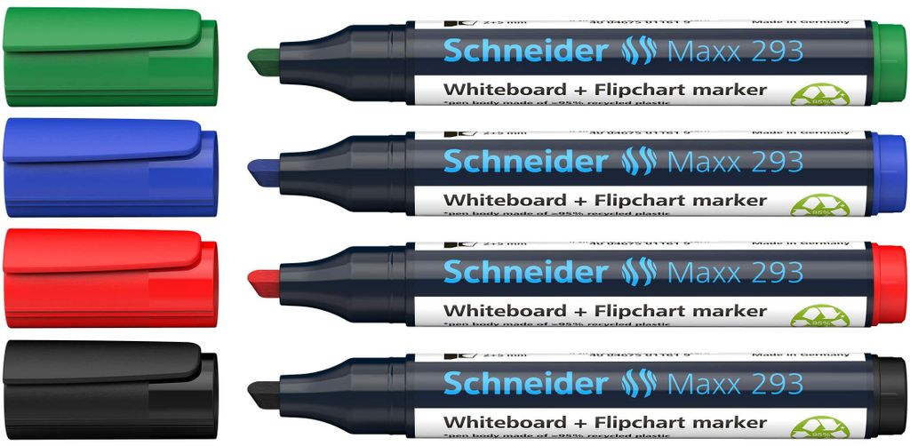 Schneider 293 Boardmarker nachfüllbar 4er Etui schwarz/rot/blau/grün