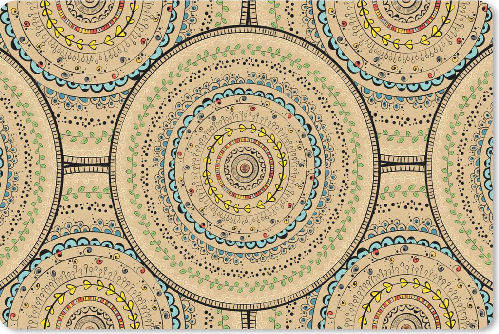 MuchoWow Mauspad Mousepad Kreise - Muster - Südamerika 27x18 cm - Mousepads - Maus Mat - Pad - Mausunterlage - Büroartikel - Desk Matten