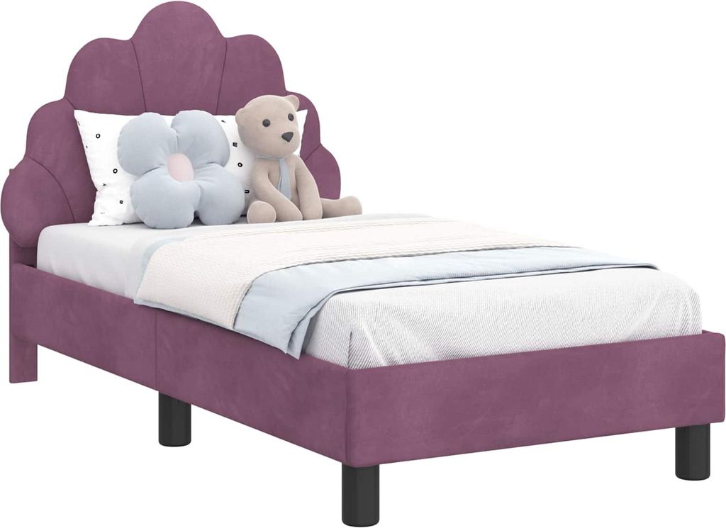 vidaXL Sommier de lit d'enfant avec tête de lit Lila 70 x Image du produit 