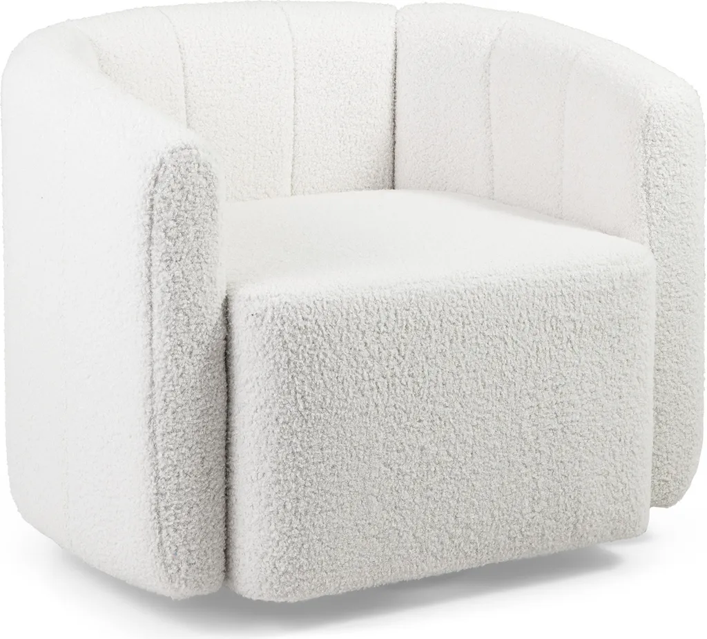 Fauteuil de lecture pivotant en sherpa avec accoudoirs confort