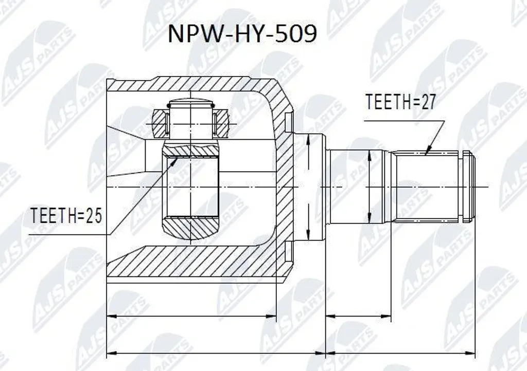 Kit de joints arbre de transmission NTY NPW-HY-509 pour Sonata et Tucson