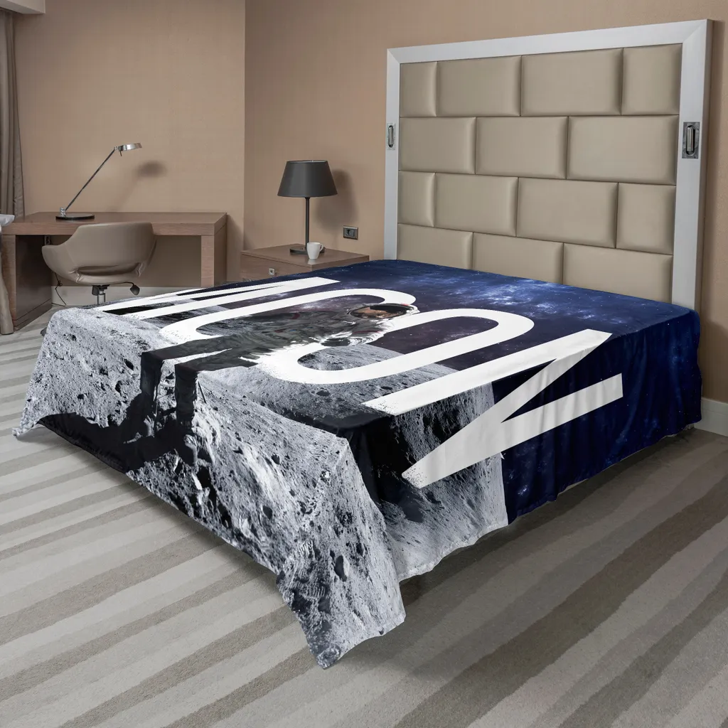 Lenzuolo Blu Grigio ABAKUHAUS Luna Astronauta 244x205 cm