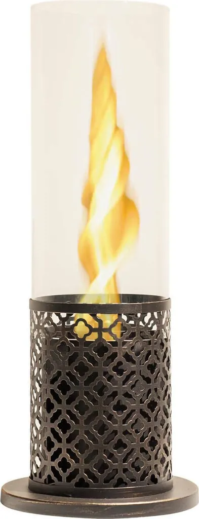 Dmora Camino a Bioetanolo Alme 20x20x49.5h cm Nero, Capacità 0,4 lt Durata Combustione 1,5/2 h Italy