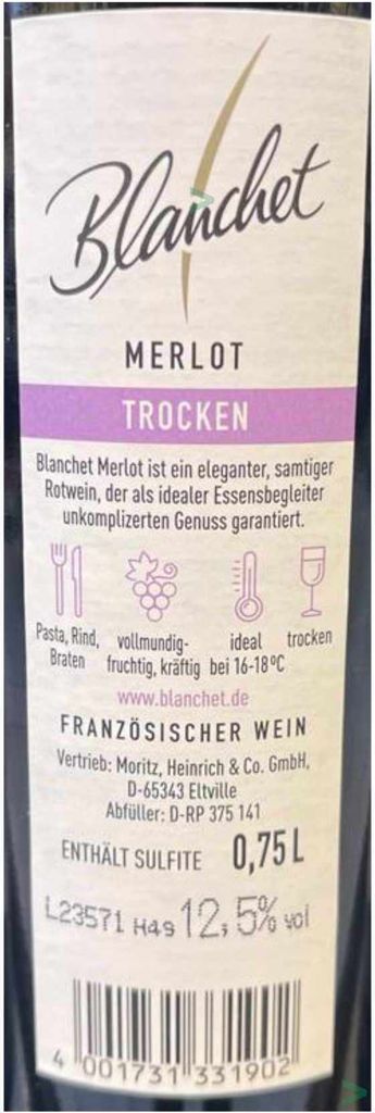 Blanchet Merlot trocken | 12 % vol | 0,75 l