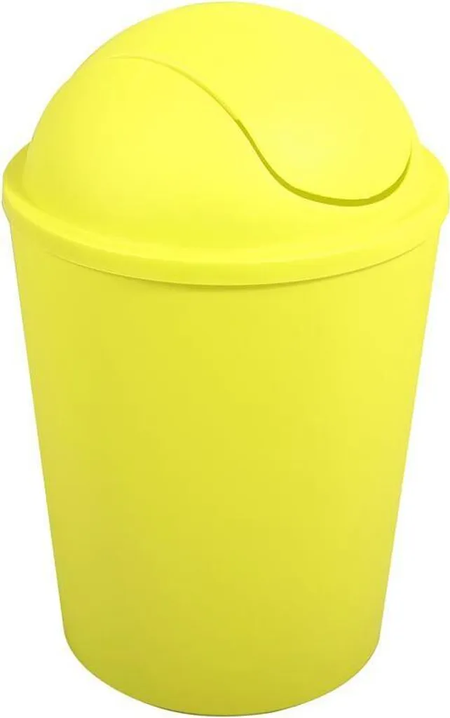 Petite poubelle de salle de bain 5,5L verte avec couvercle oscillant MSV