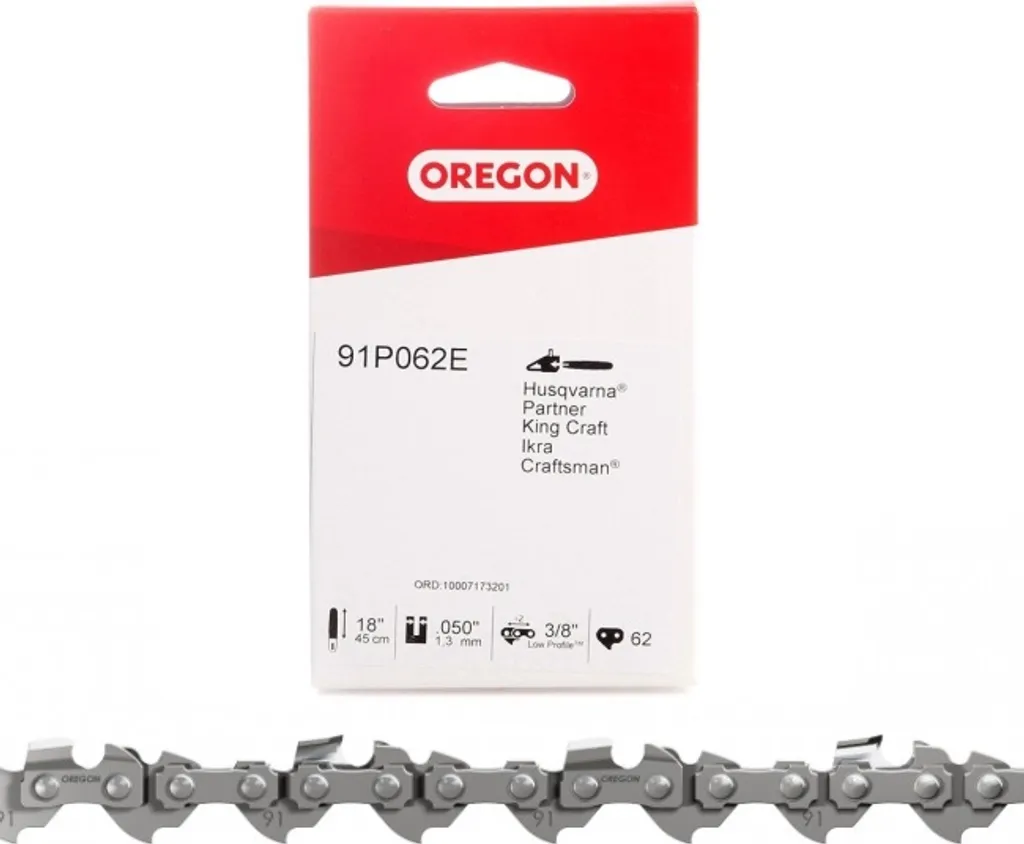 Chaîne de scie Oregon 45 cm 1,3 mm 3/8" 62 maillons pour tronçonneuse
