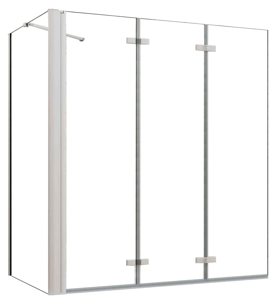 Duschspa 130x140cm Weiß Badewanneaufsatz 3-teilig Faltwand Produktbild 