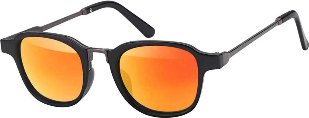 Gil Sonnen Brille Designer Piloten Herren Sonnenbrille mit Kunstoffrahmen 30417 Rot Schwarz