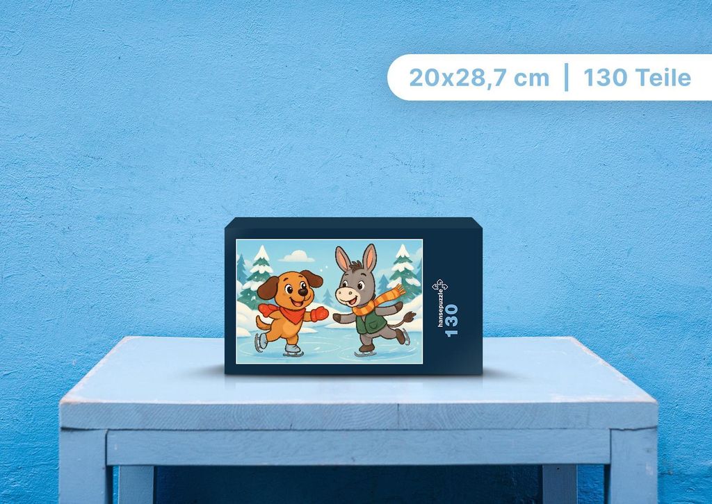 hansepuzzle 110678 - Wuff und Huf Puzzle, 130 Teile, Kinder, 28,7 x 20,0cm mit hochwertiger Aufbewahrung, Kartonbox und wiederverschließbarem Beutel