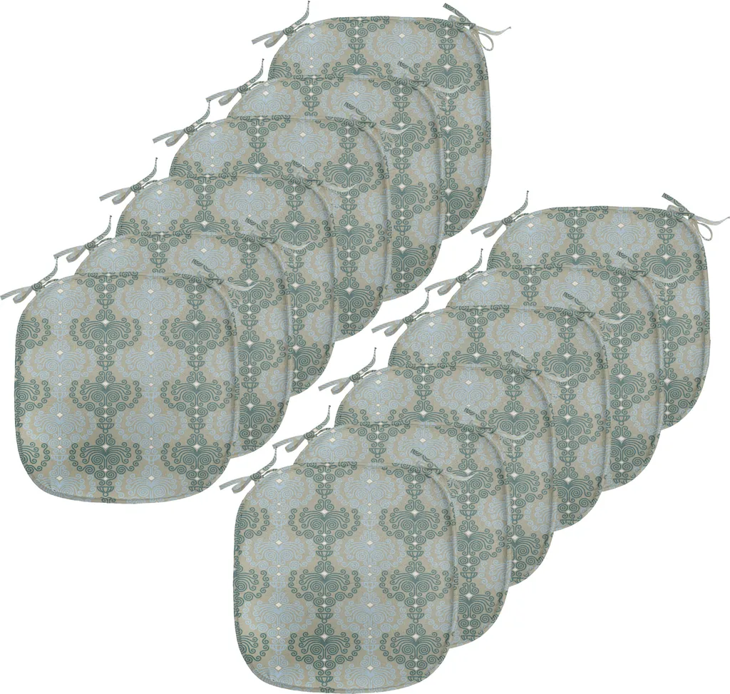Set di 2/4/6 cuscini sottili per sedia, 40 x 40 cm, morbidi cuscini antiscivolo per sedia, per interni, esterni, casa, giardino, ufficio (4 pezzi, giallo
