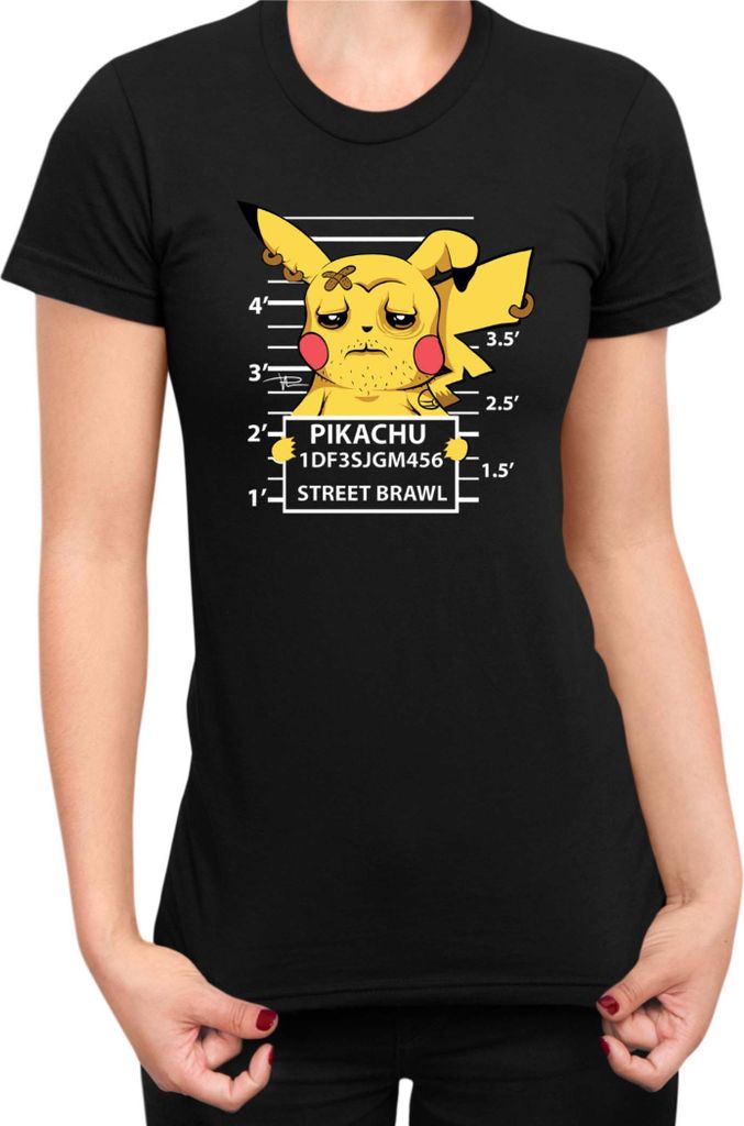 Damen T-Shirt Japan Manga Anime Comics Pokemon 043, Lady XS / Schwarz