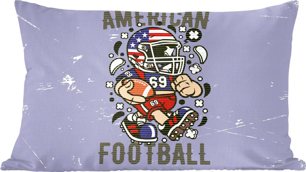 MuchoWow Zierkissen Sofakissen Wohnzimmer Dekokissen 50x30 cm Fußball - Amerika - Jahrgang - Wohnzimmerdekoration - Polster mit Photo